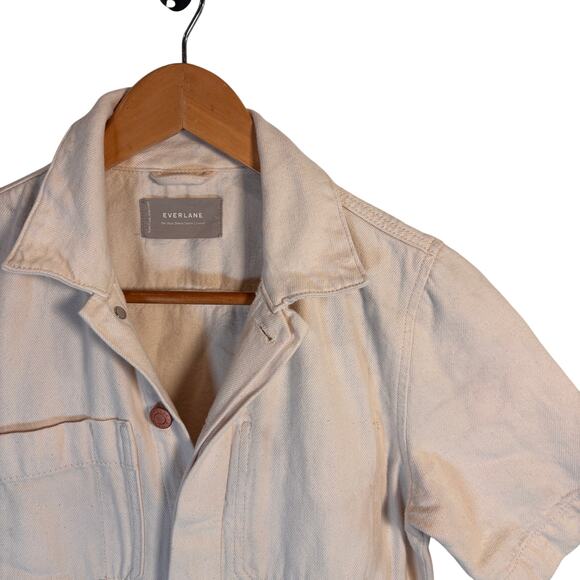 Everlane Women's The Short Sleeve Denim Coverall Jumpsuit - Picture 3 of 5